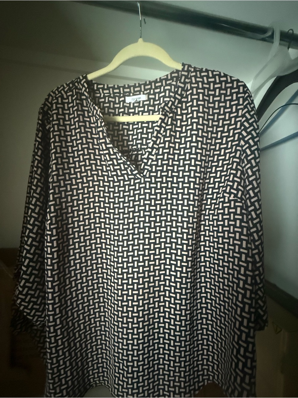 Maurices Black & Cream Geometric V-Neck Tunic